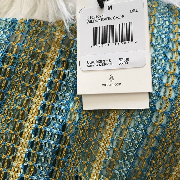 VOLCOM Wildly Bare High Neck Mesh Crop Bikini Top - Picture 6 of 8